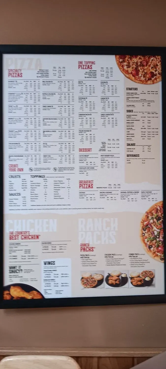 Pizza Ranch Menu - Updated October 2025