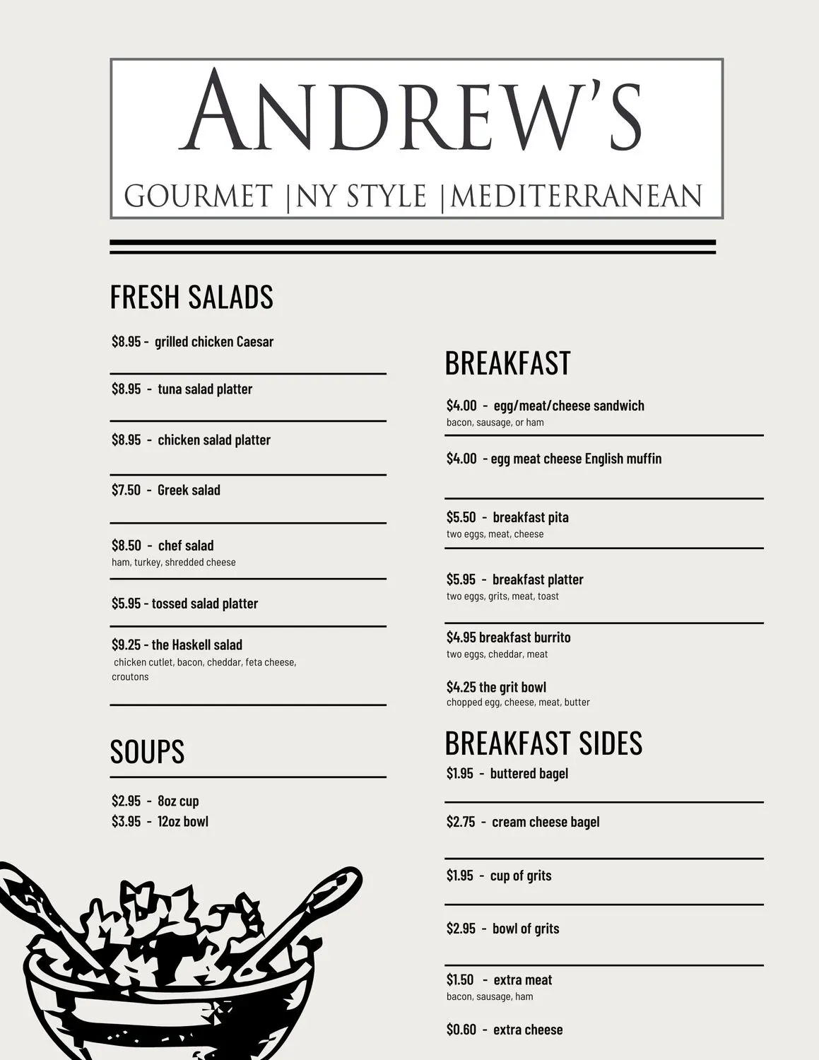 Menu 1