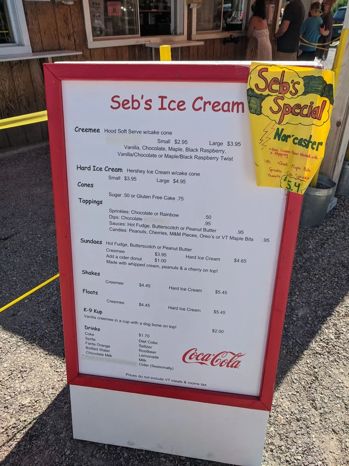 Seb's Snack Bar Menu - Updated October 2025