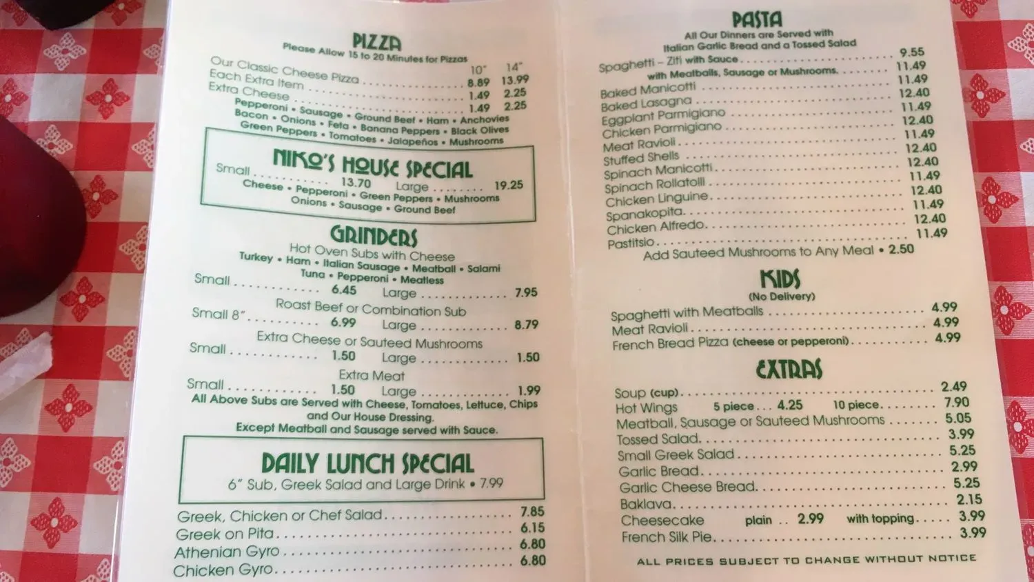 Menu 1