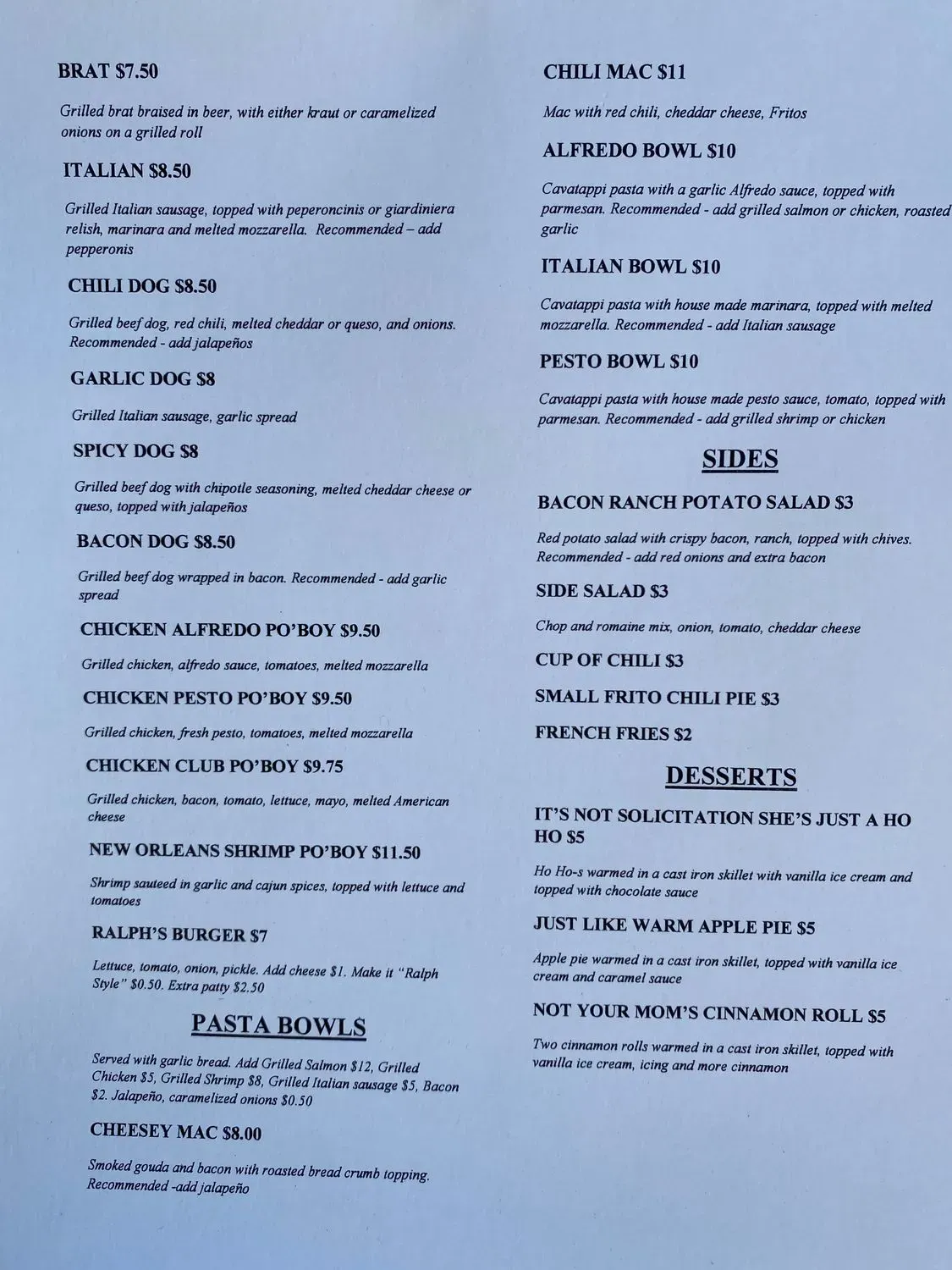 Menu 1