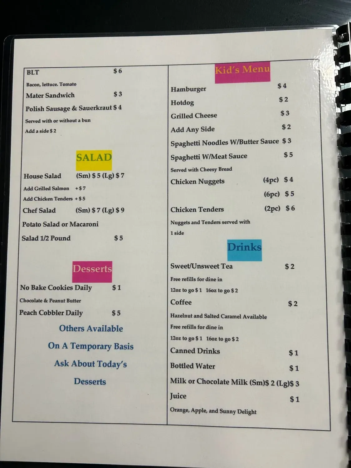 Menu 1