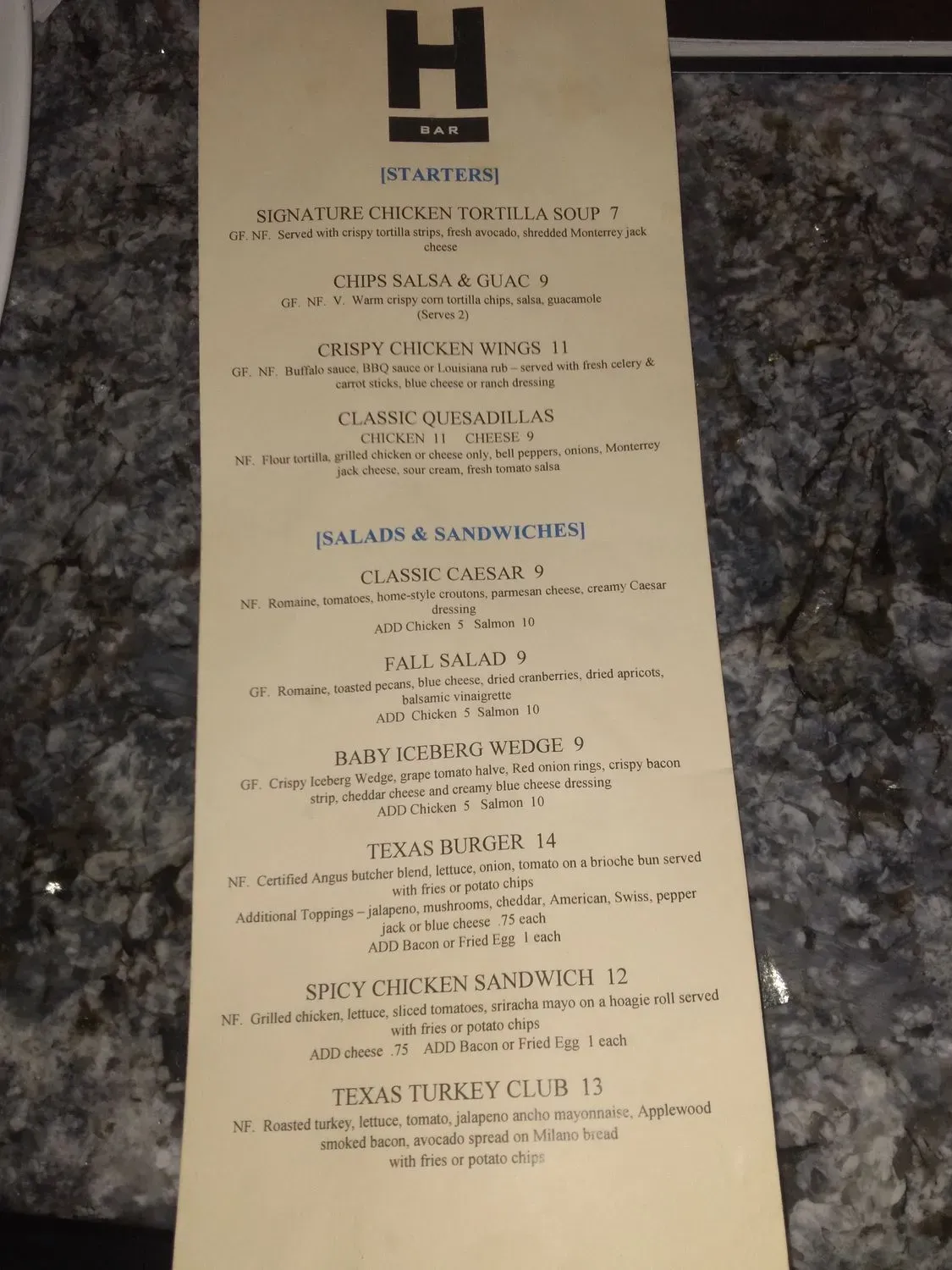 Menu 1