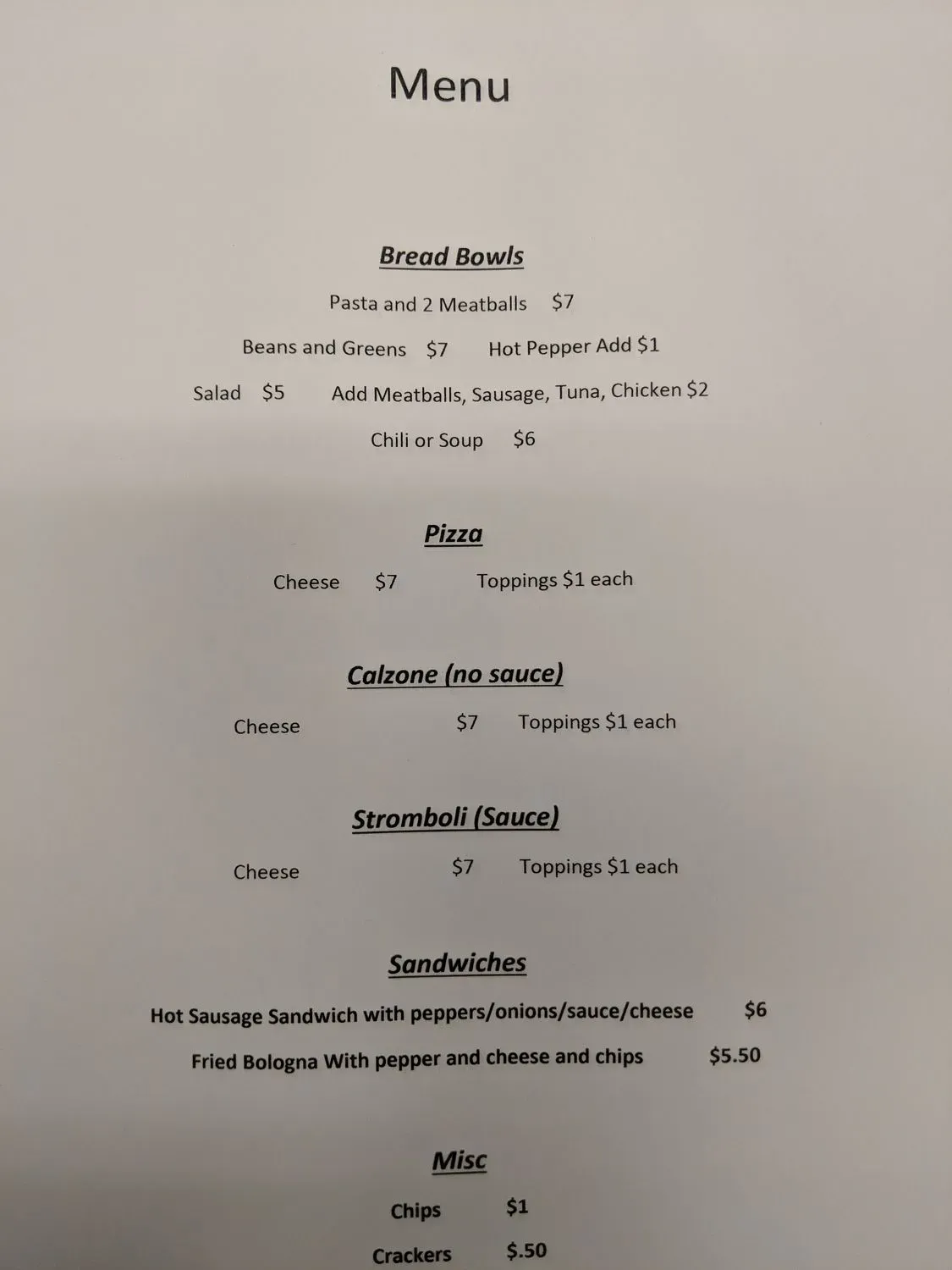 Menu 1