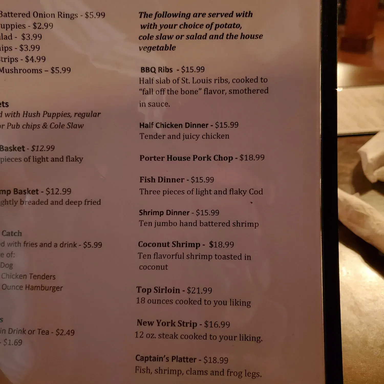 Water's Edge Pub & Grill Menu - Updated November 2025