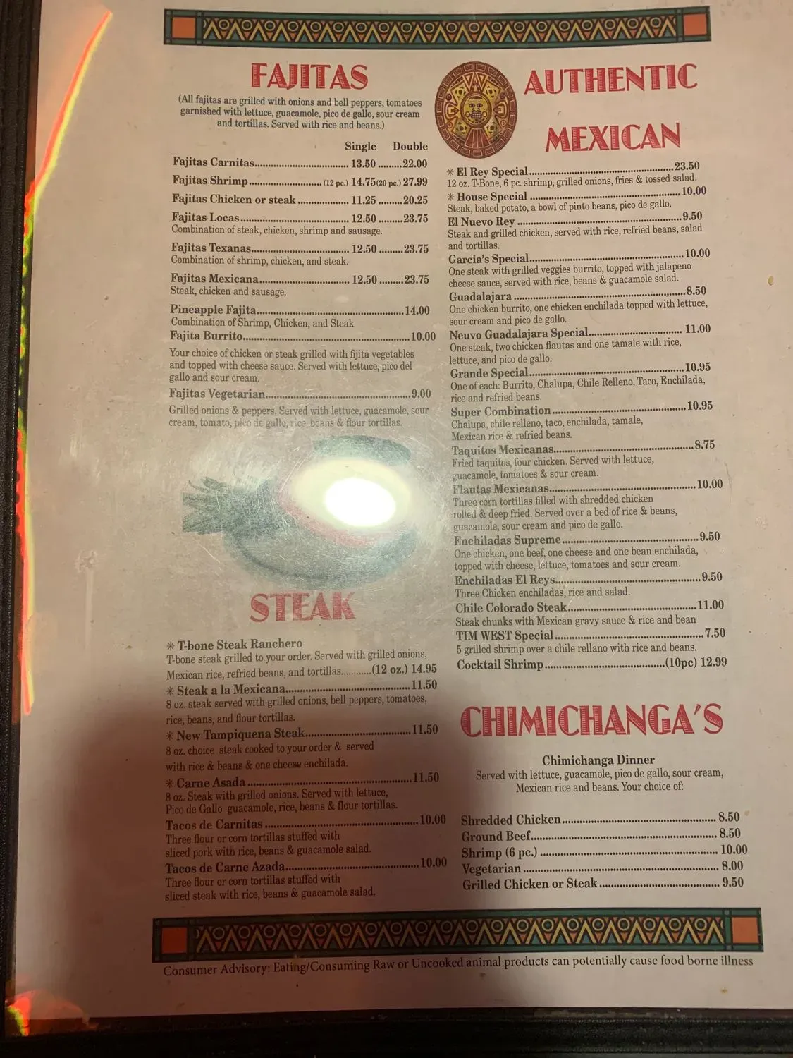 El Rey Azteca Menu - Updated October 2025