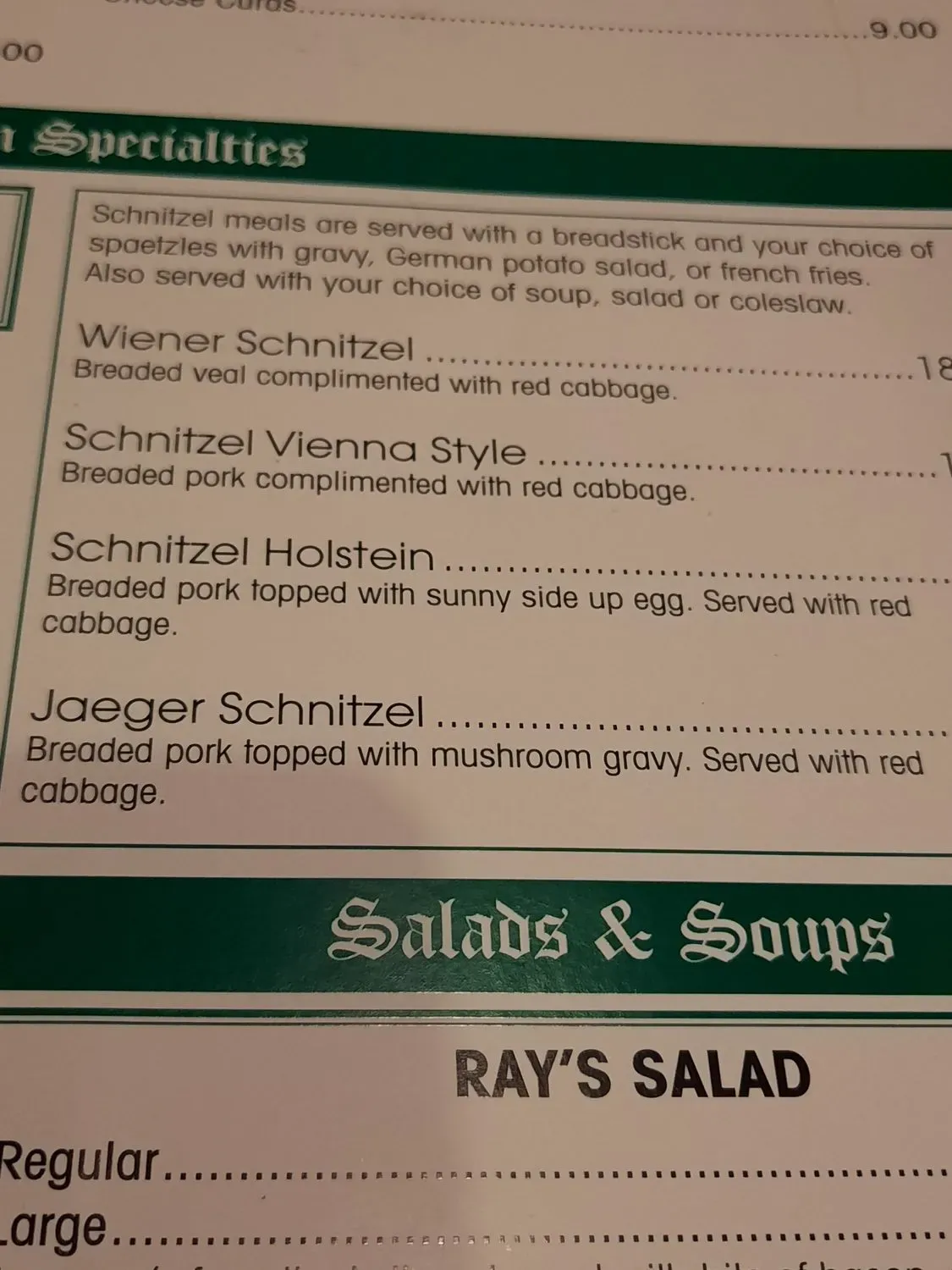 Kaiserhoff New Ulm Menu - Updated October 2025