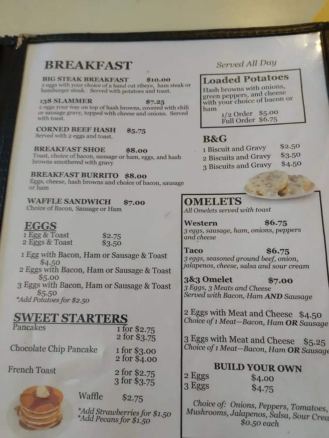 RT 138 Cafe Menu - Updated October 2025