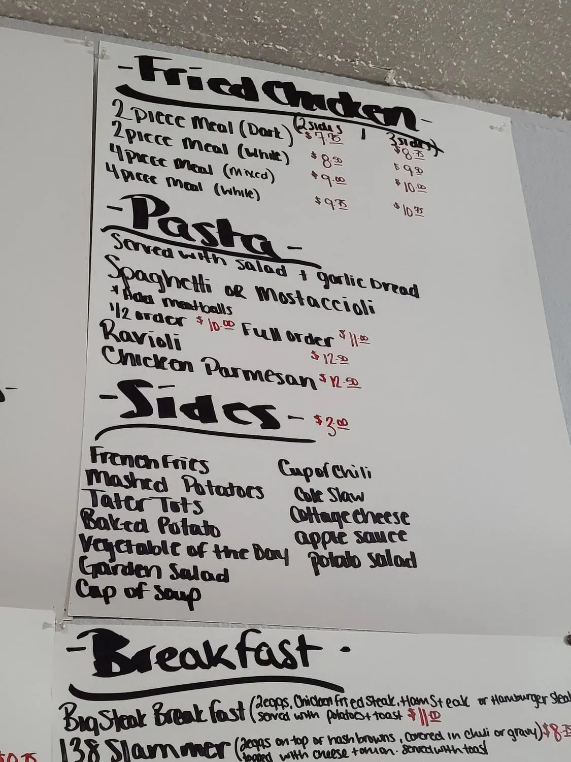 RT 138 Cafe Menu - Updated October 2025