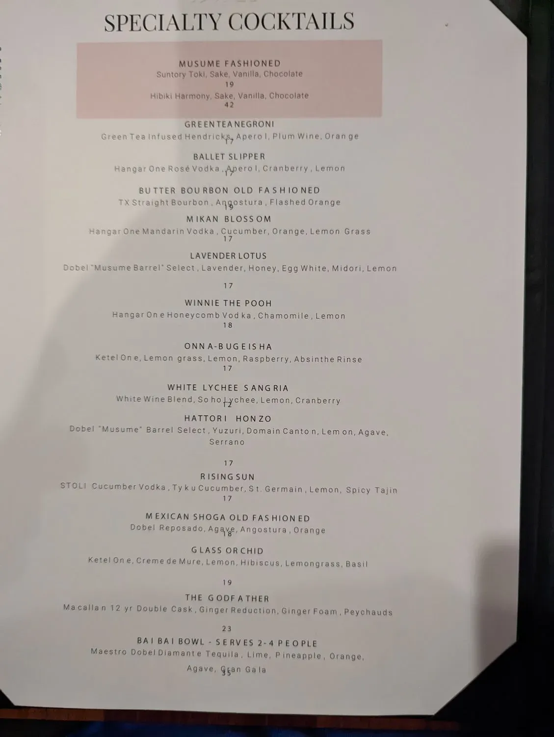 Menu 5