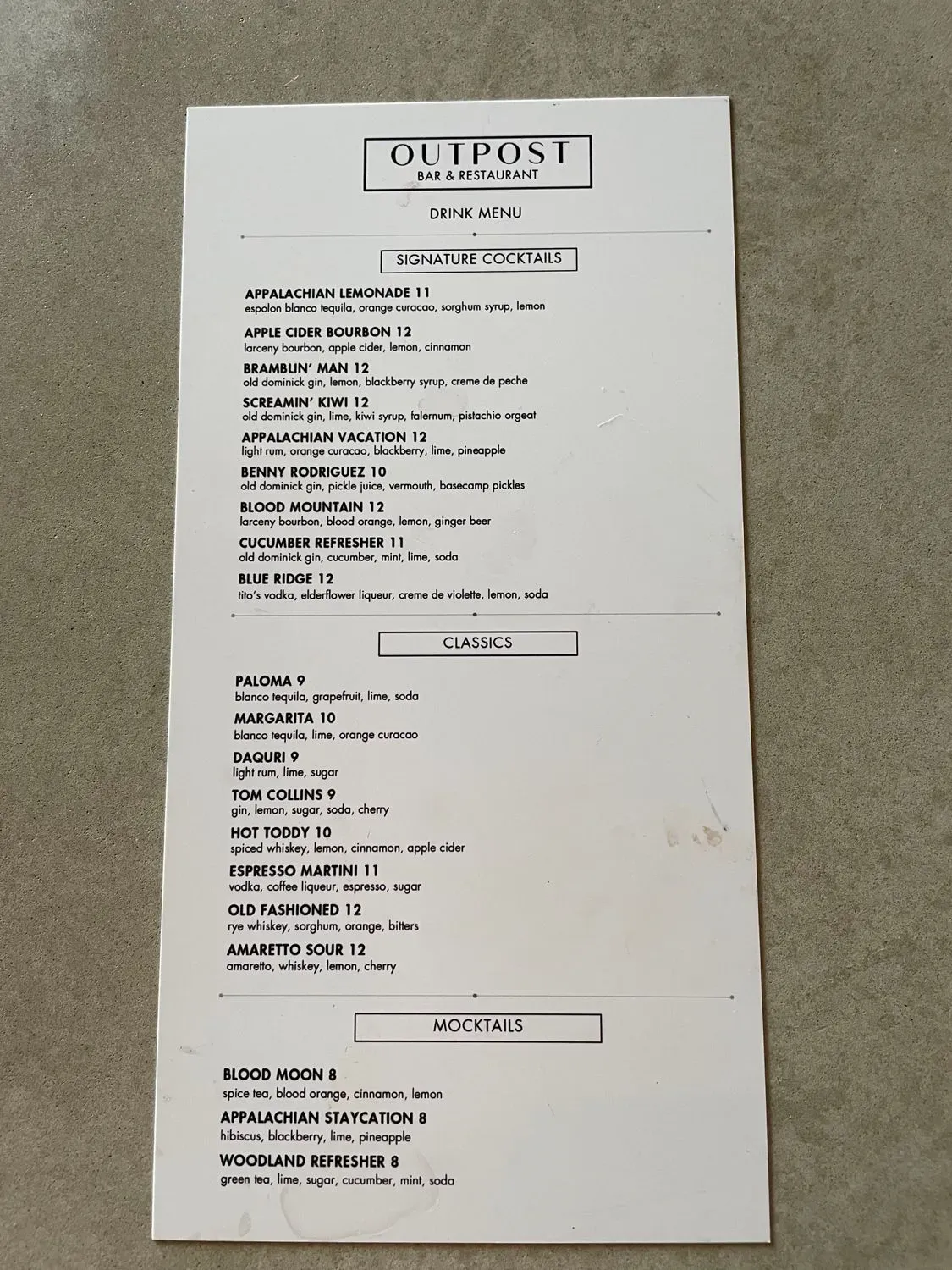 Menu 1