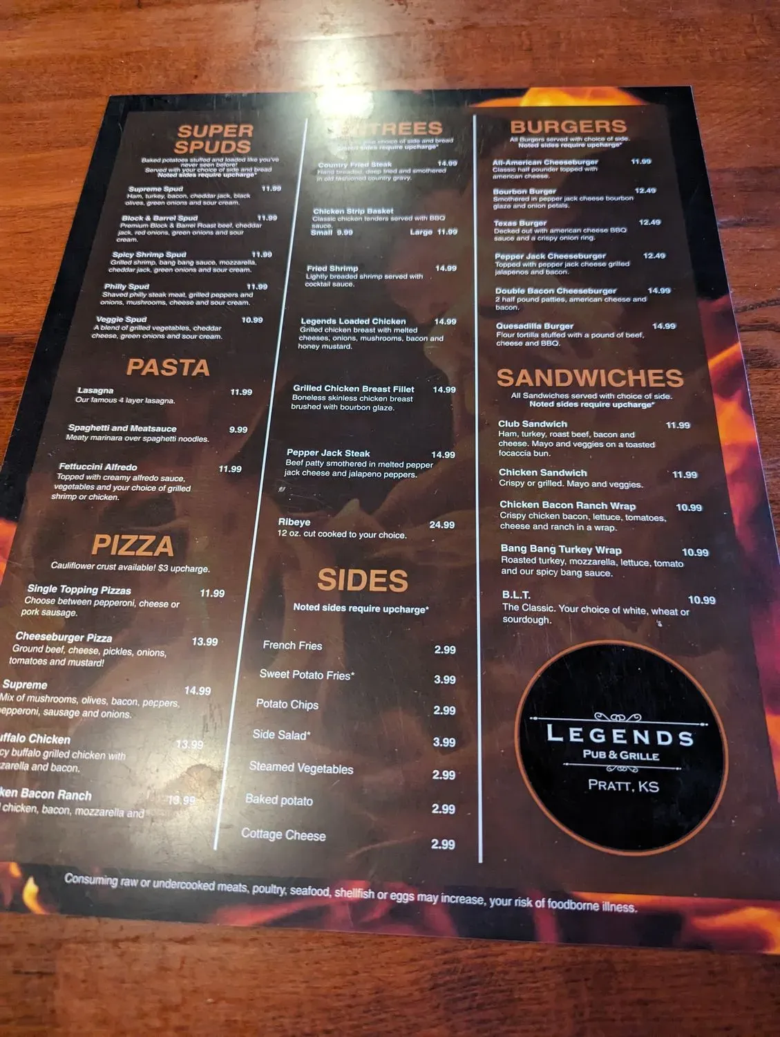 Legends Pub & Grille Menu - Updated November 2025