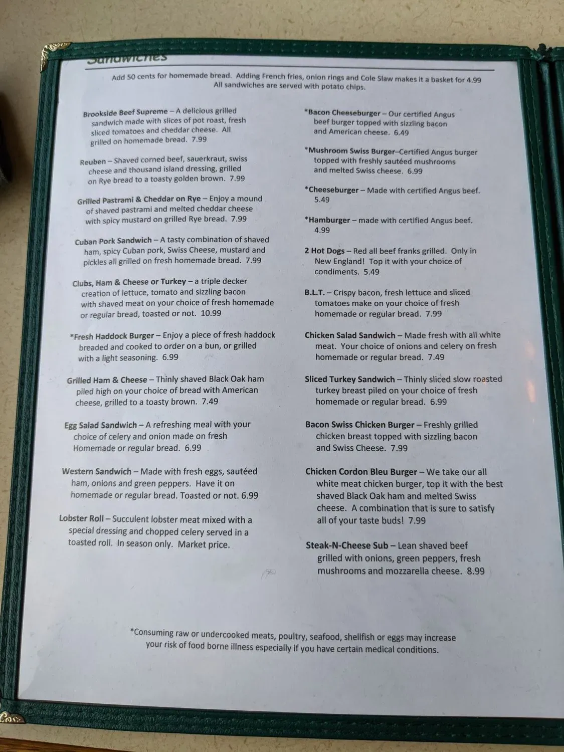 The Brookside Inn Menu - Updated November 2025