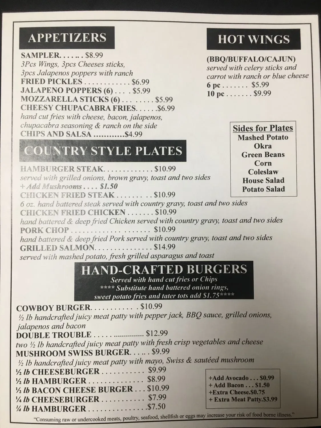 Brothers Cafe Menu - Updated November 2025
