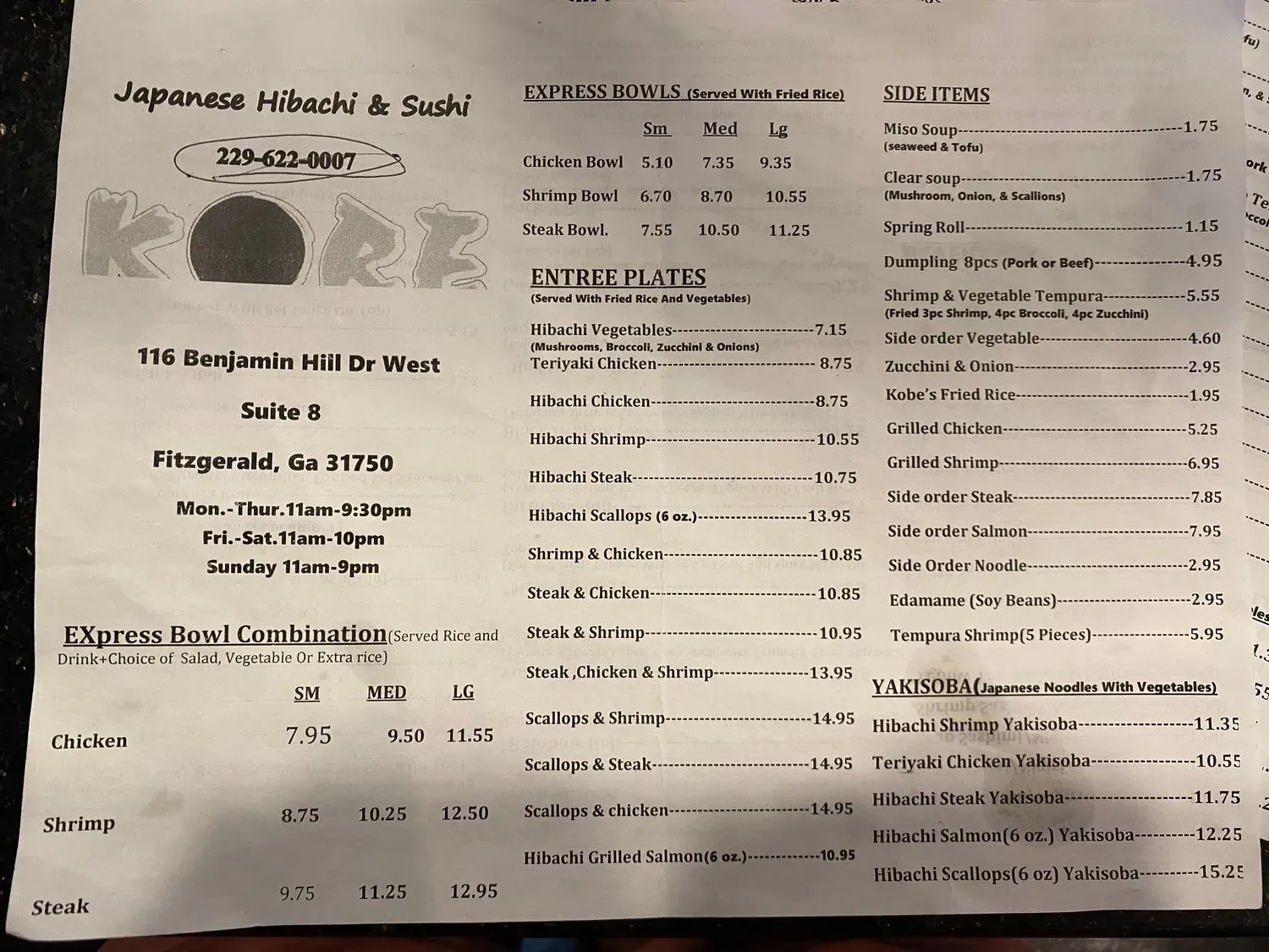Menu 1
