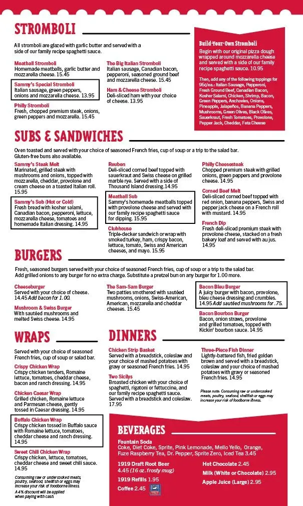 Sammy's Pizza & Restaurant - Hibbing Menu - Updated November 2025