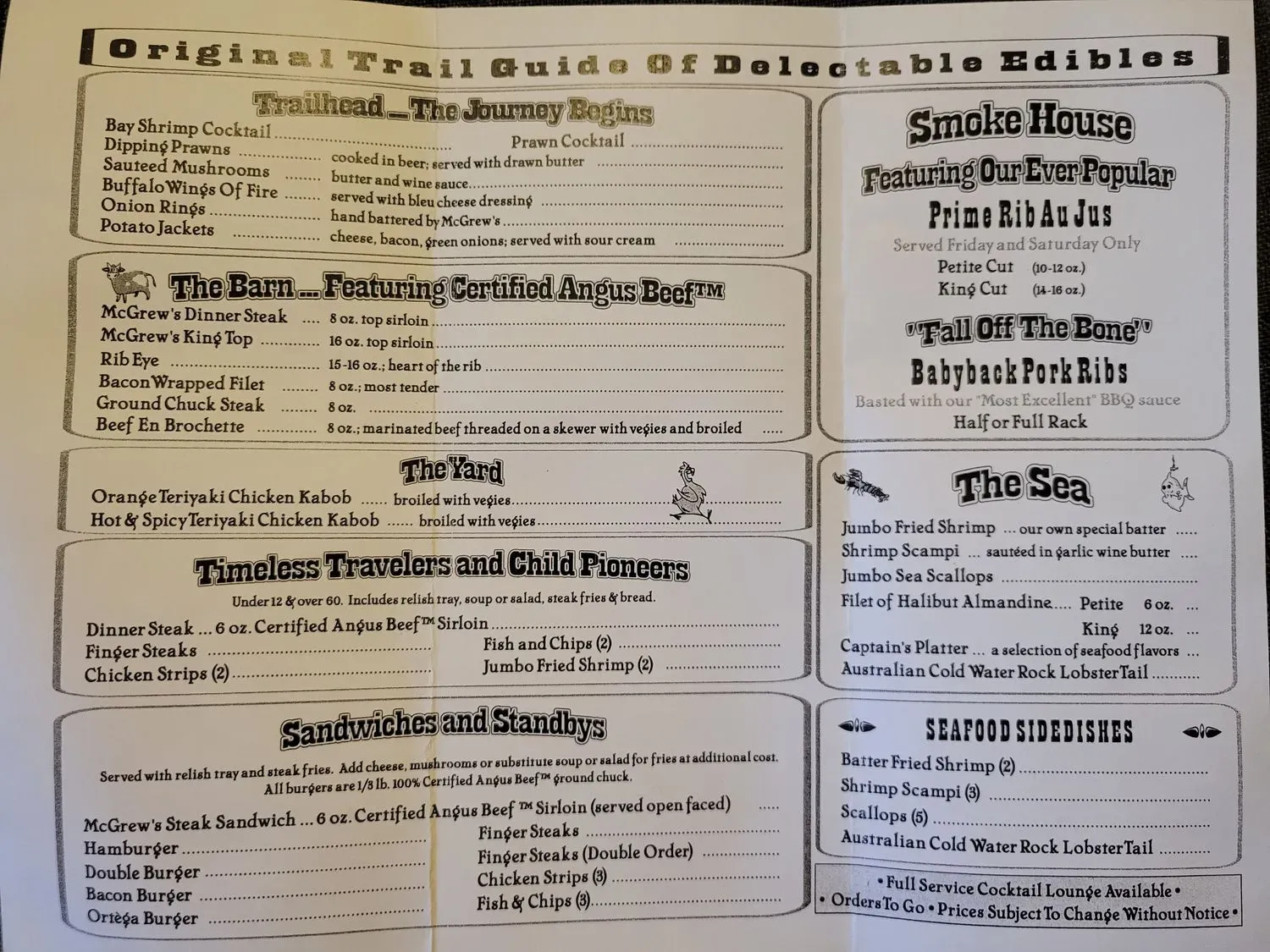 McGrew's Restaurant and Lounge Menu - Updated November 2025