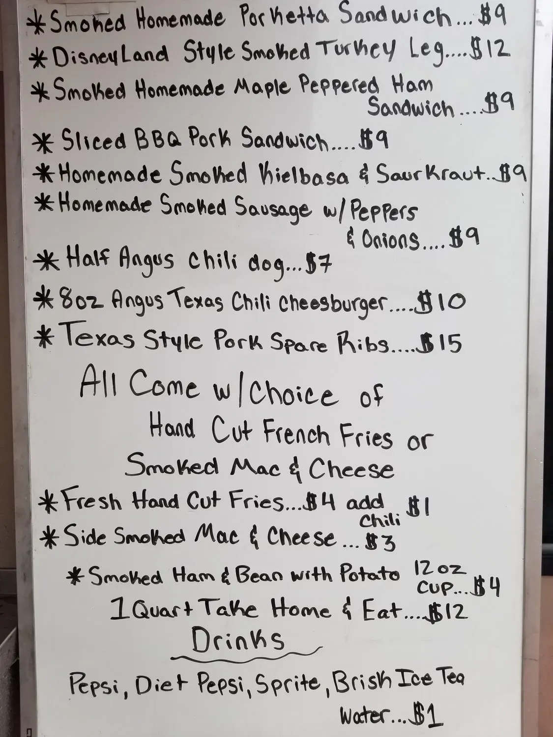 Backwoods BBQ Menu - Updated November 2025