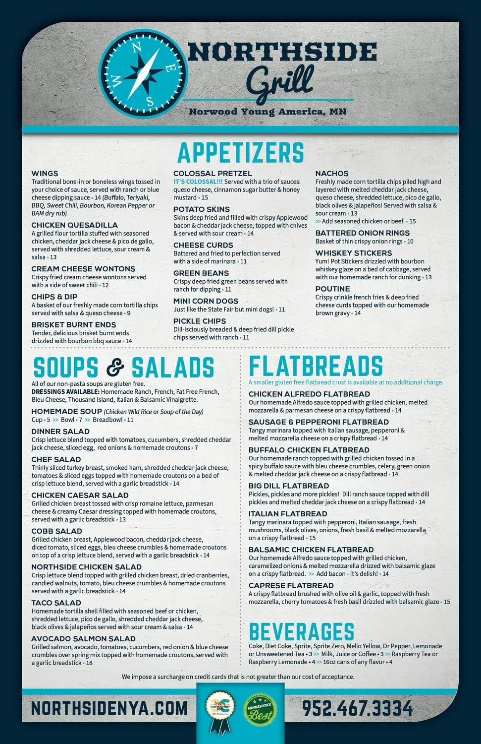 Northside Grill Menu - Updated November 2025