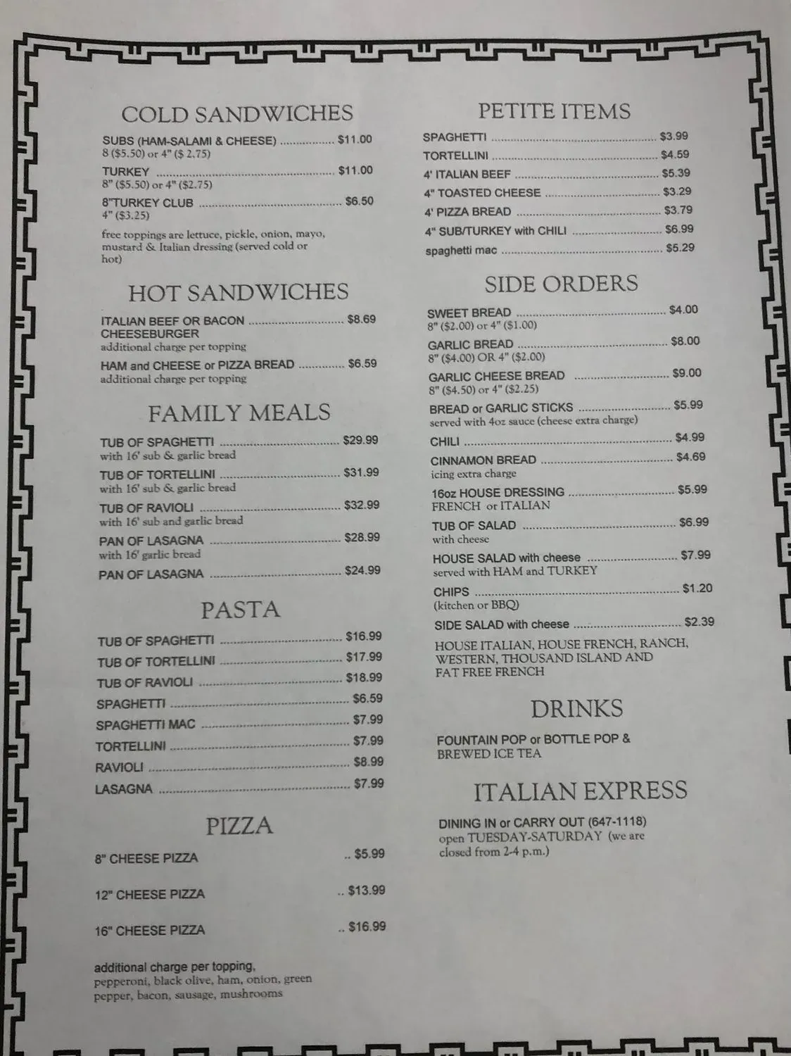 Menu 2