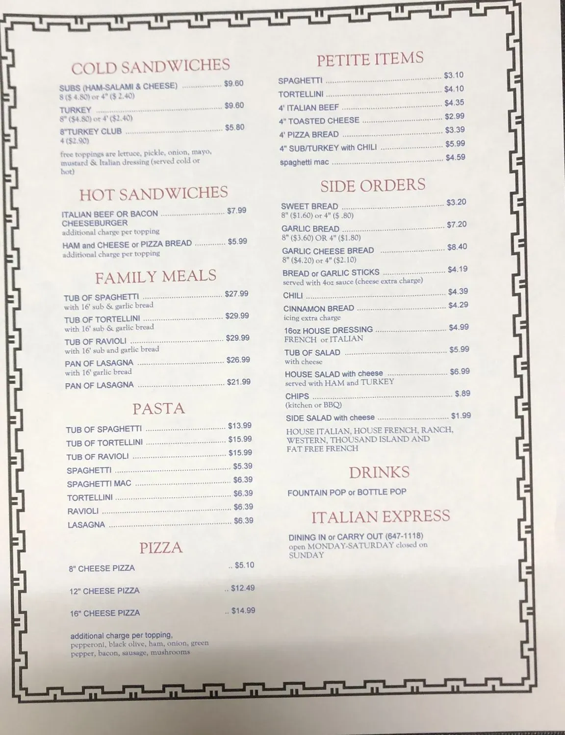 Menu 1