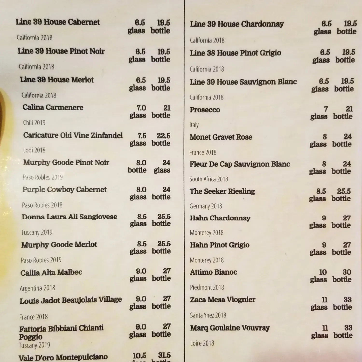 Menu 1