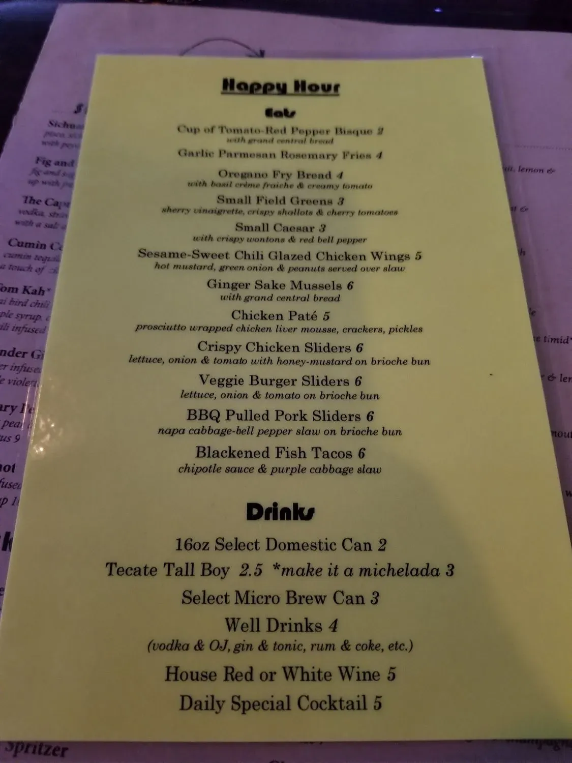 Menu 5