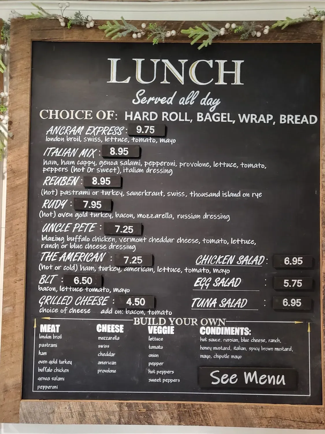 Ancram Little Store Menu - Updated November 2025