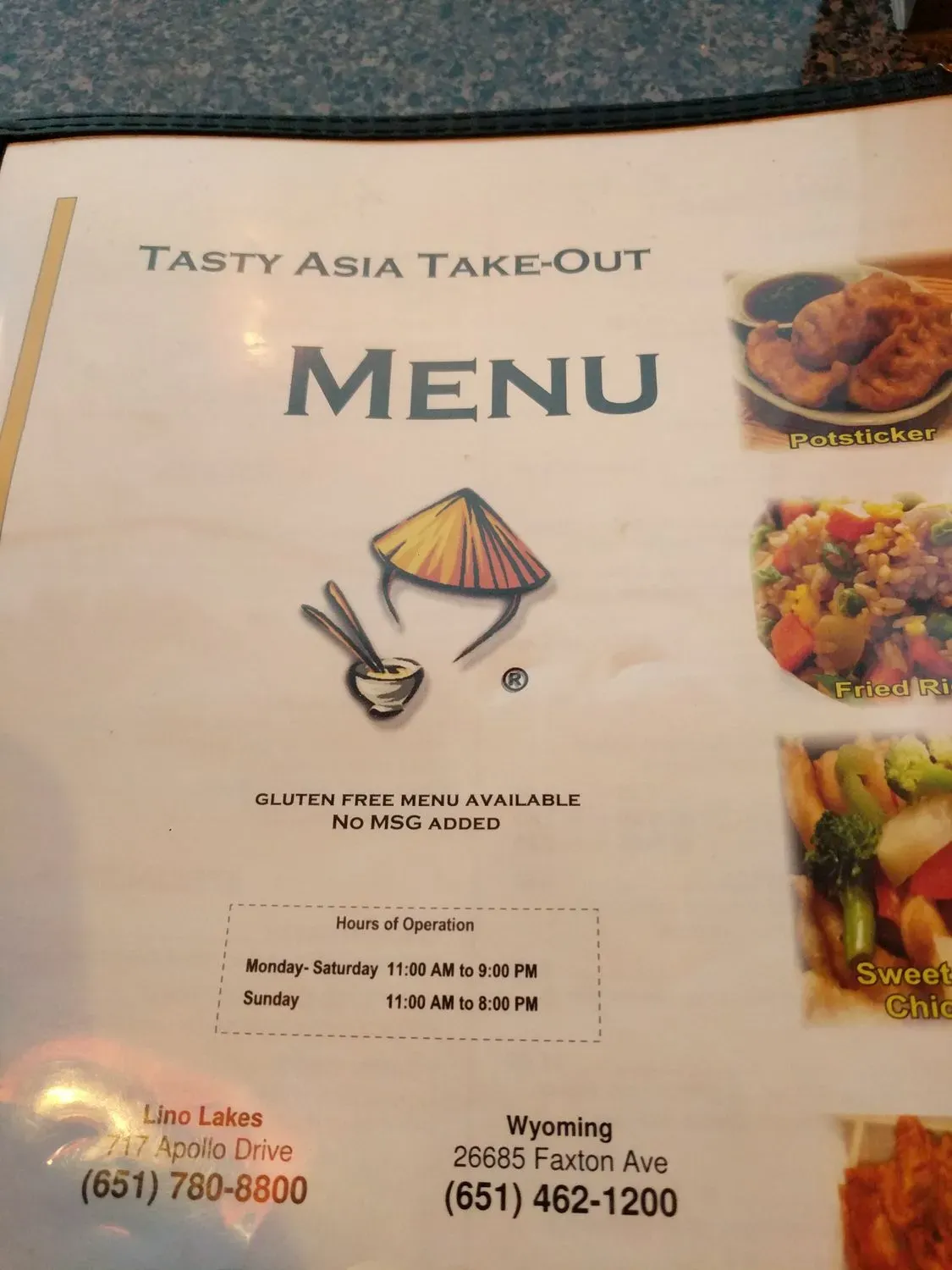 Tasty Asia Take-Out Menu - Updated November 2025