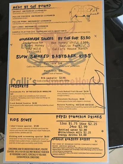 Calli's SmokeHouse,LLP Menu | Edon, OH | Checkle