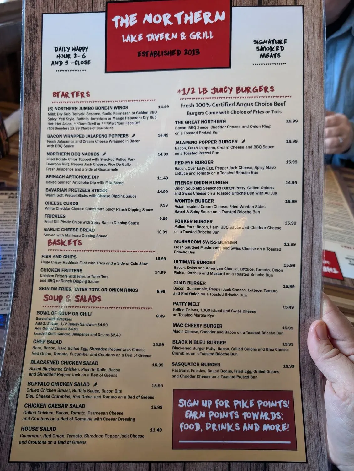 The Northern Lake Tavern & Grill Menu - Updated November 2025