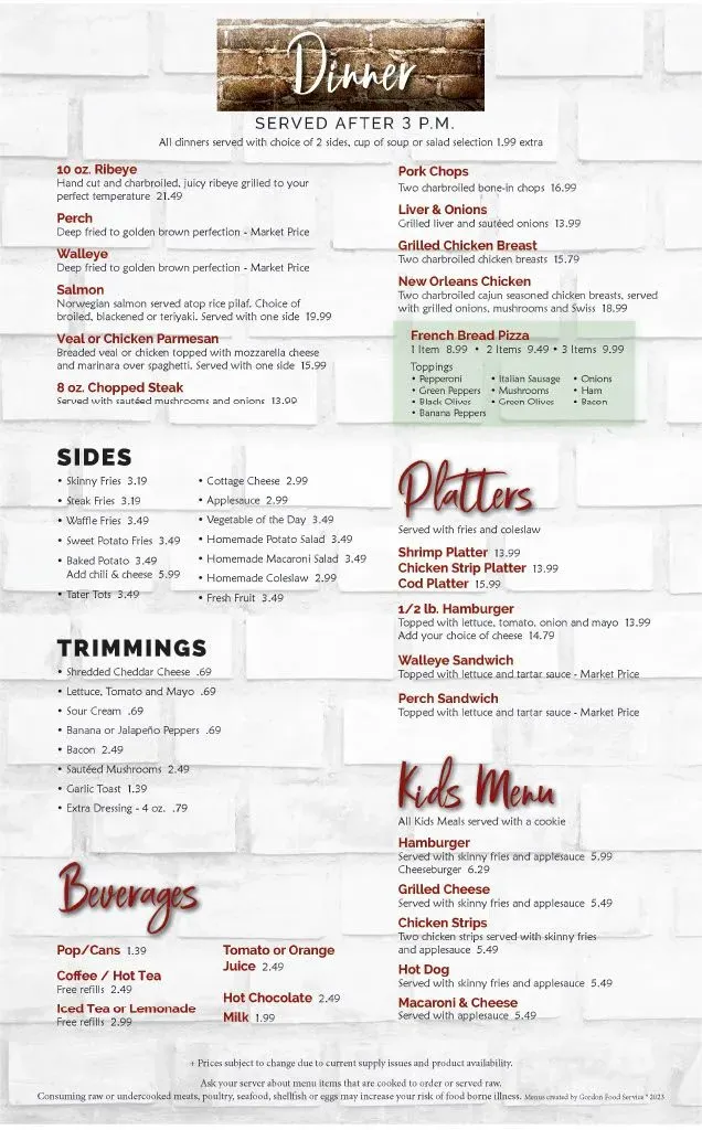 Chud's Grille Menu - Updated November 2025