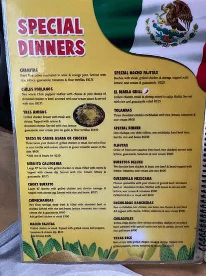 El Sombrero Mexican Restaurant & Grill Menu | Lincolnton, GA | Checkle