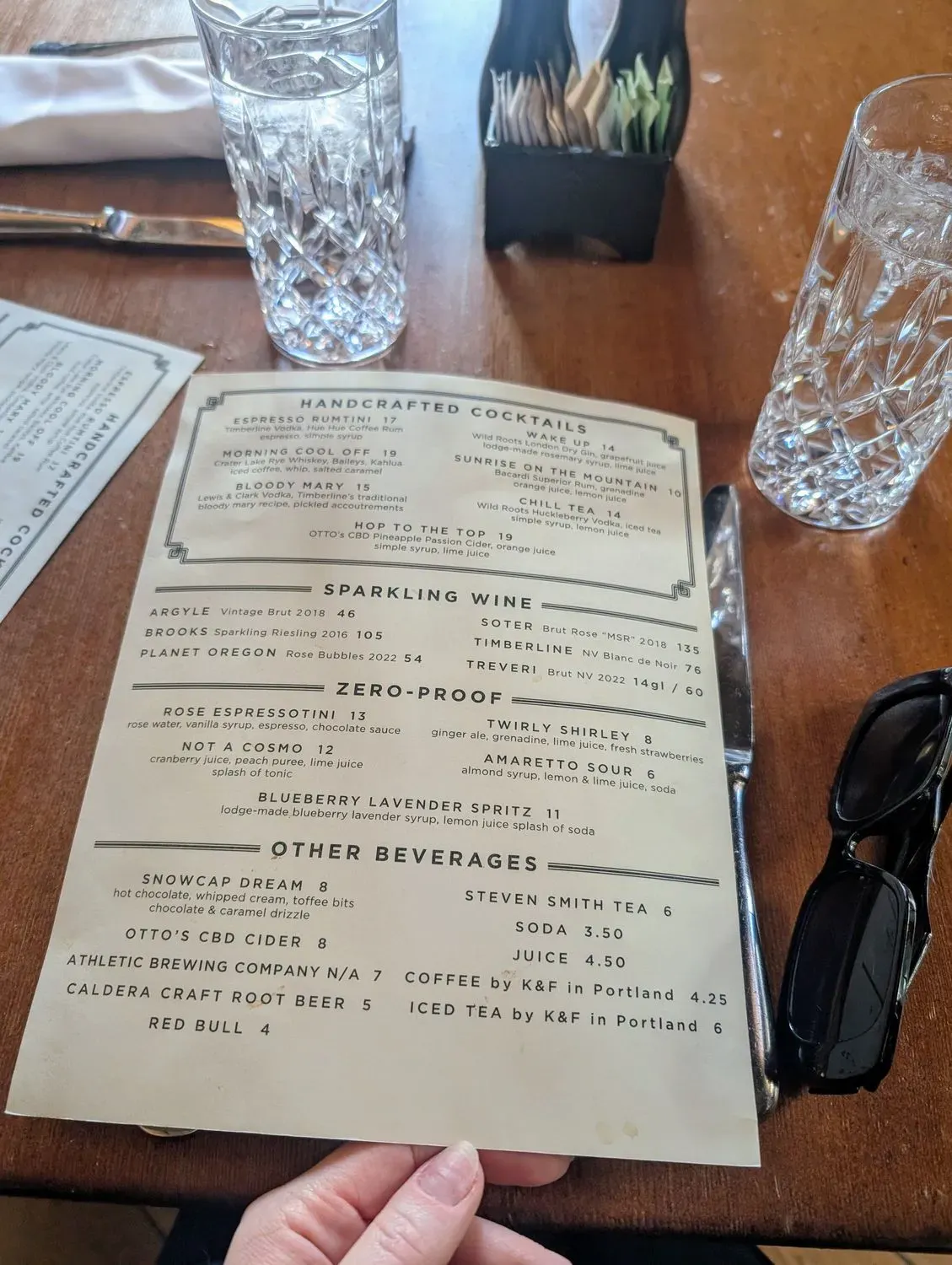 Cascade Dining Room Menu - Updated November 2025