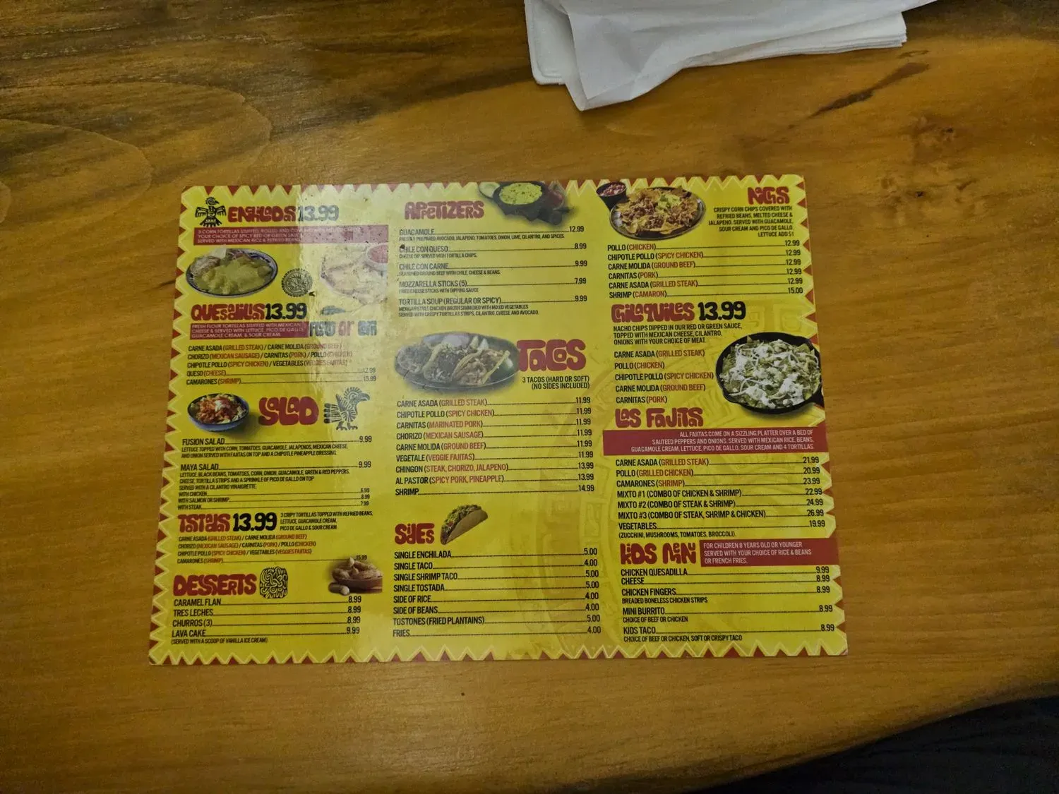 Maya Restaurant Menu - Updated November 2025