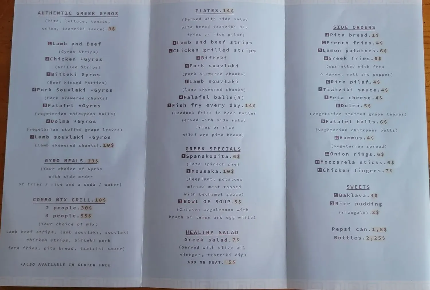 Menu 5