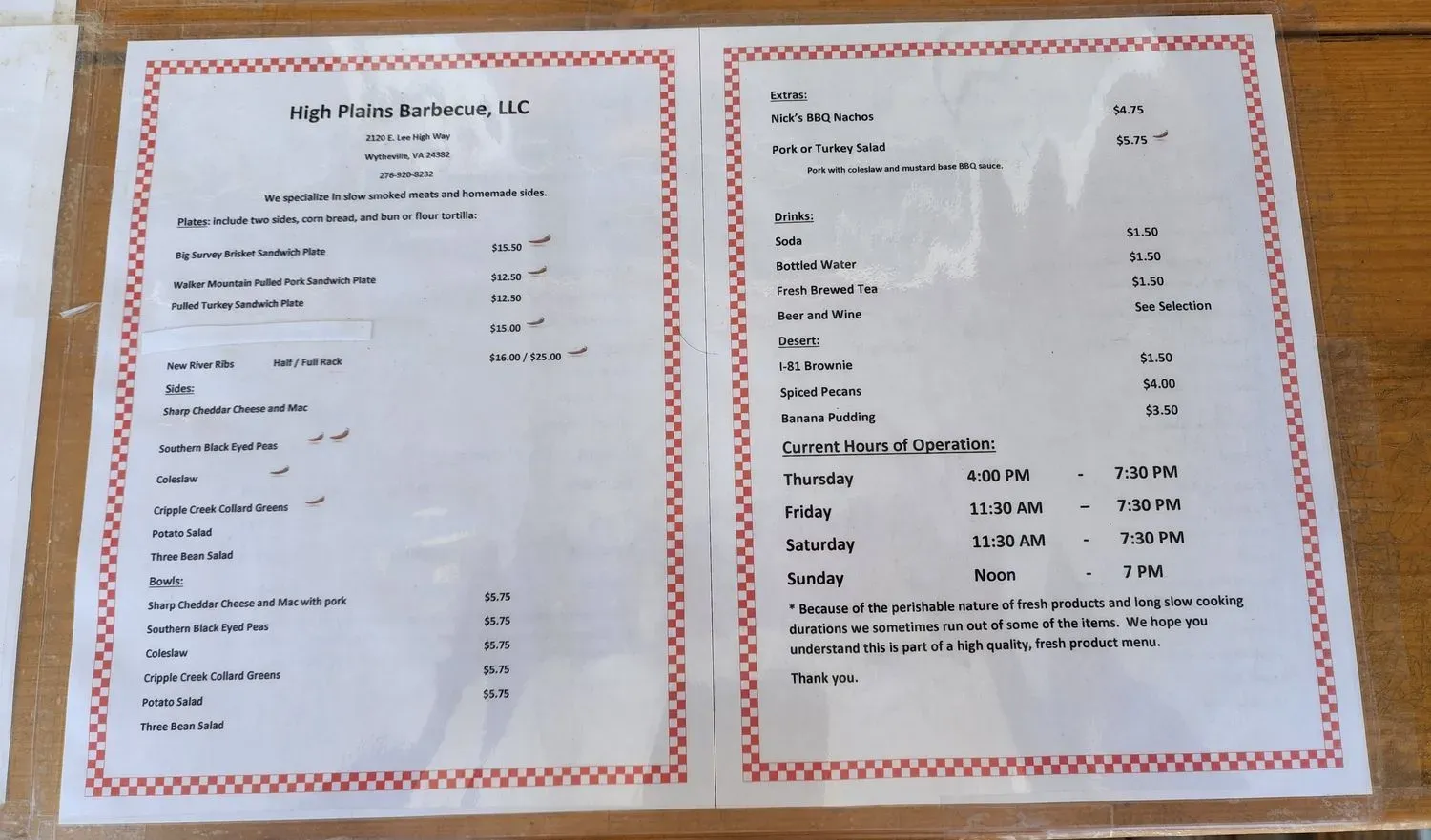 Menu 2