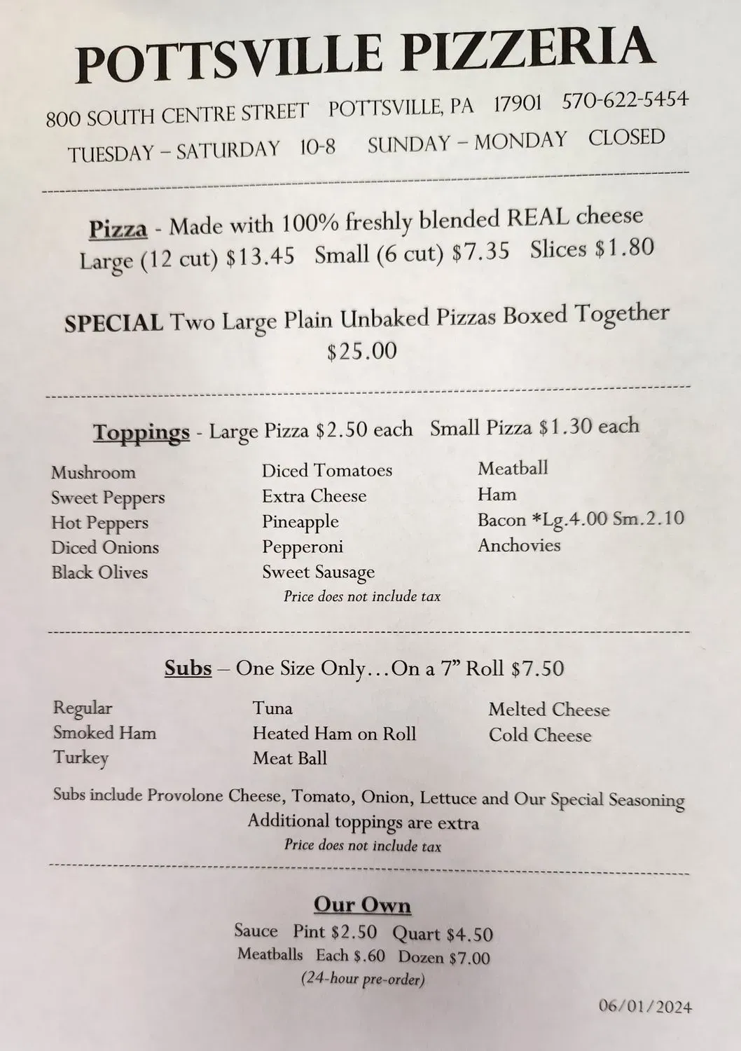 Menu 1