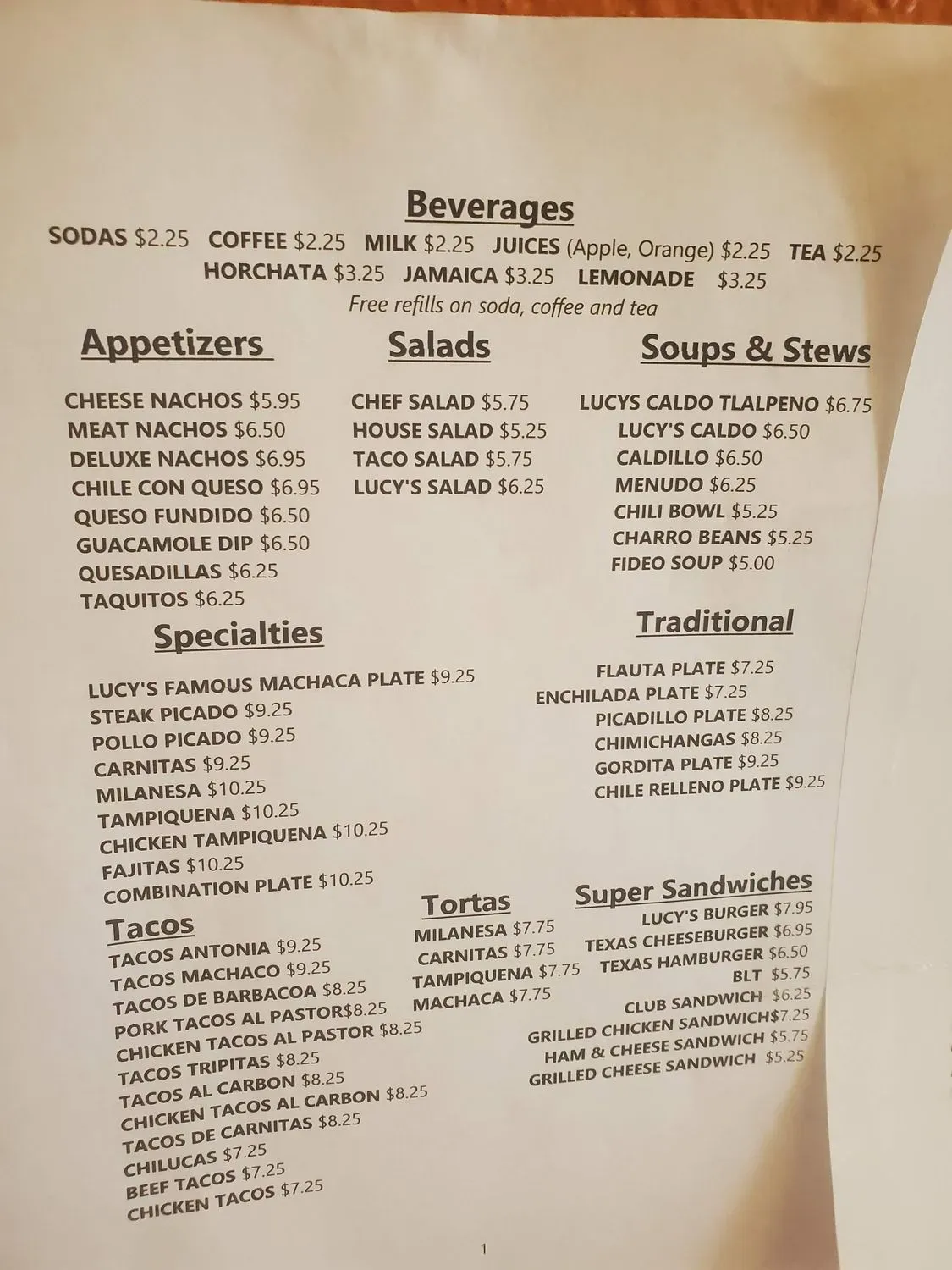 Menu 1