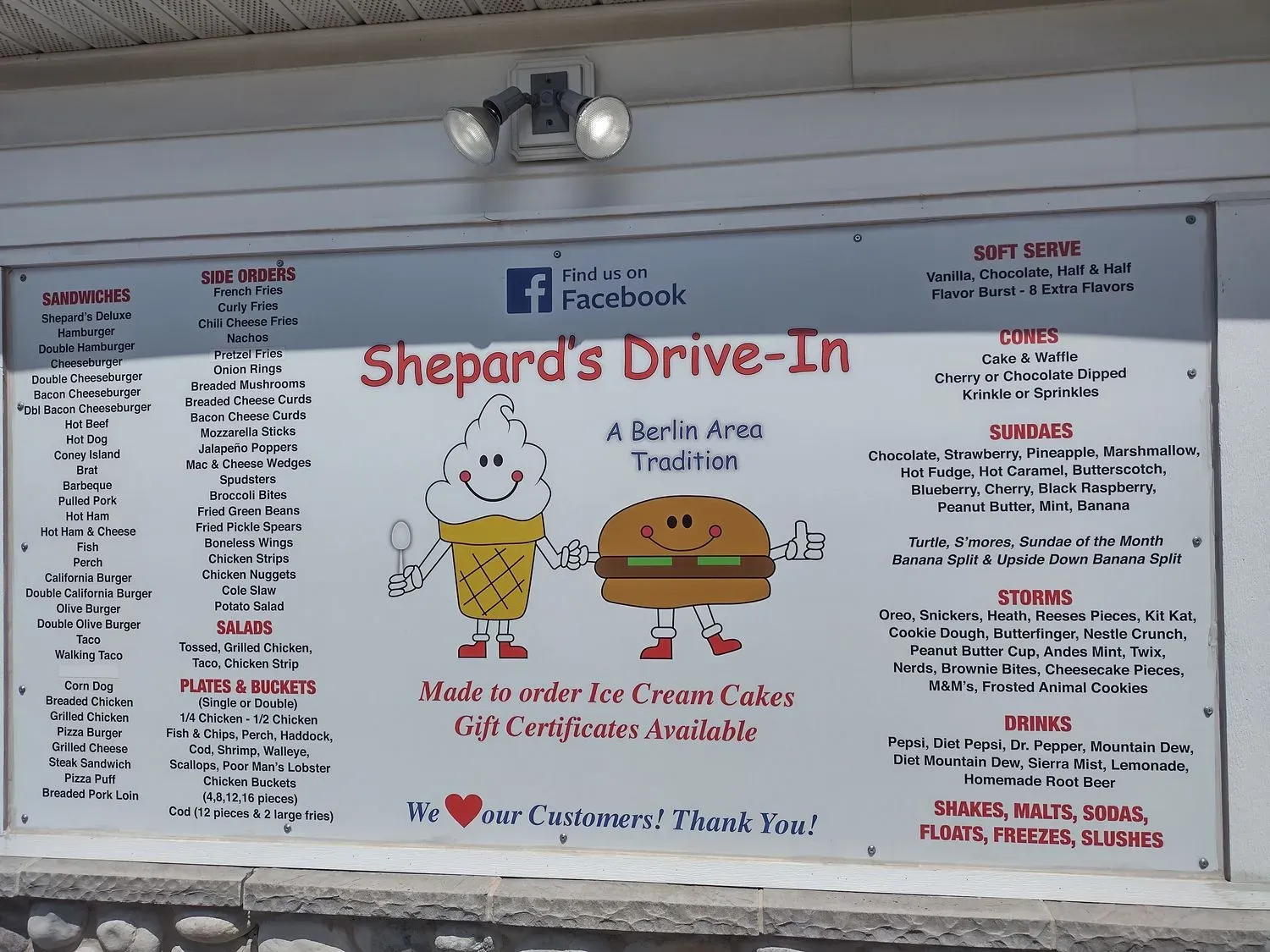 Shepard's Drive-In Menu - Updated November 2025