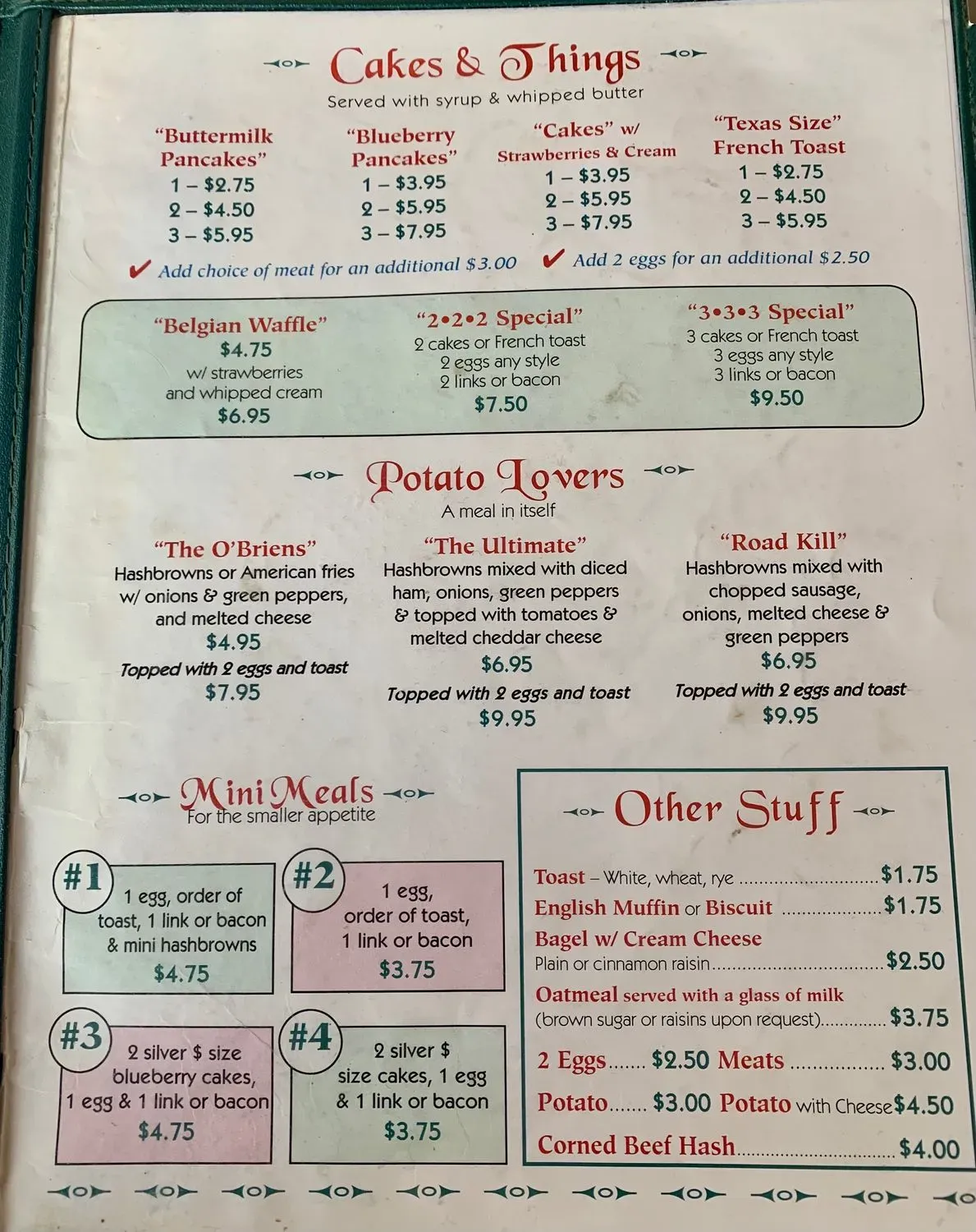Time Out Menu - Updated November 2025
