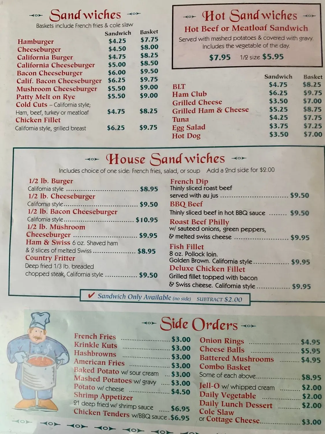 Time Out Menu - Updated November 2025