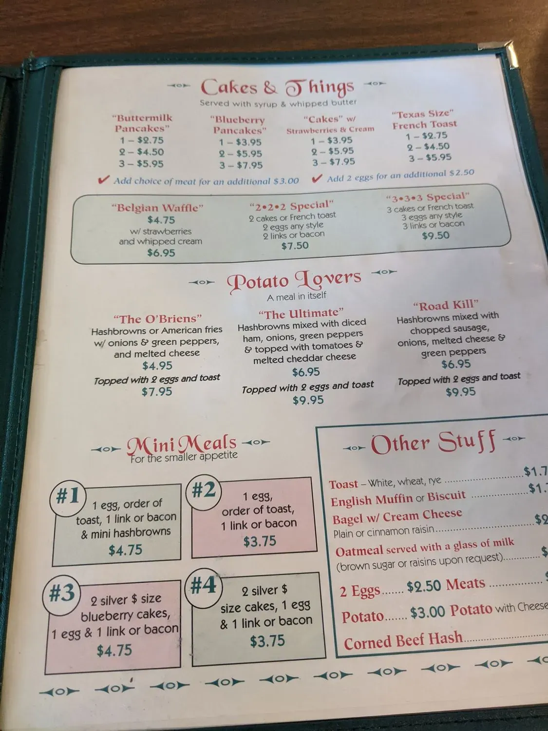 Time Out Menu - Updated November 2025