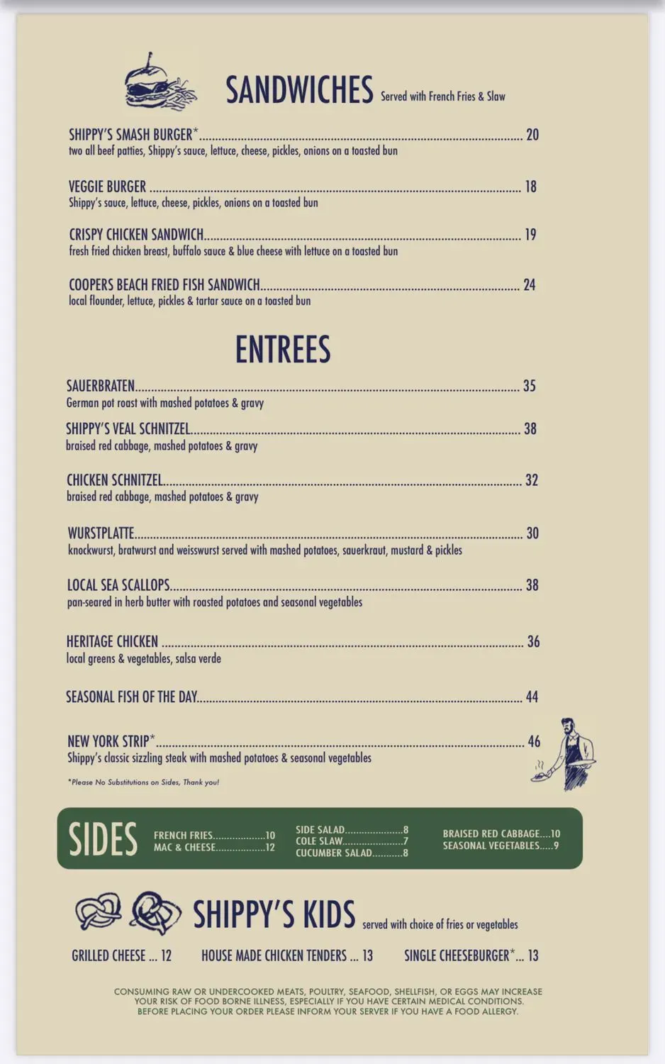 Shippy's Menu - Updated November 2025