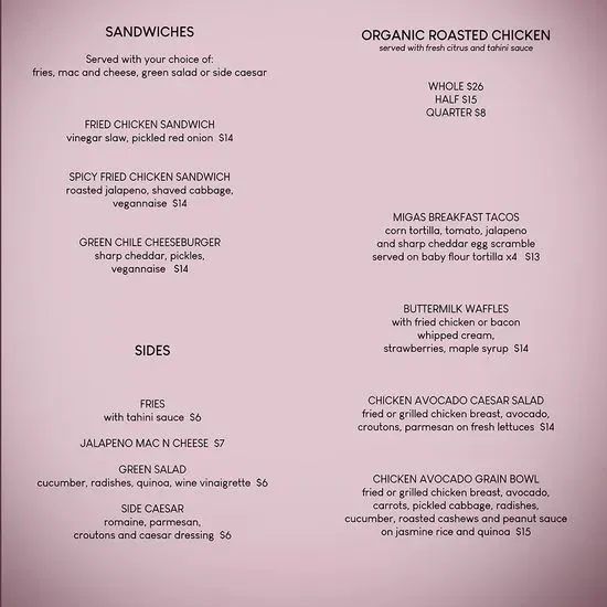 the Water Stop Menu Marfa, TX Checkle