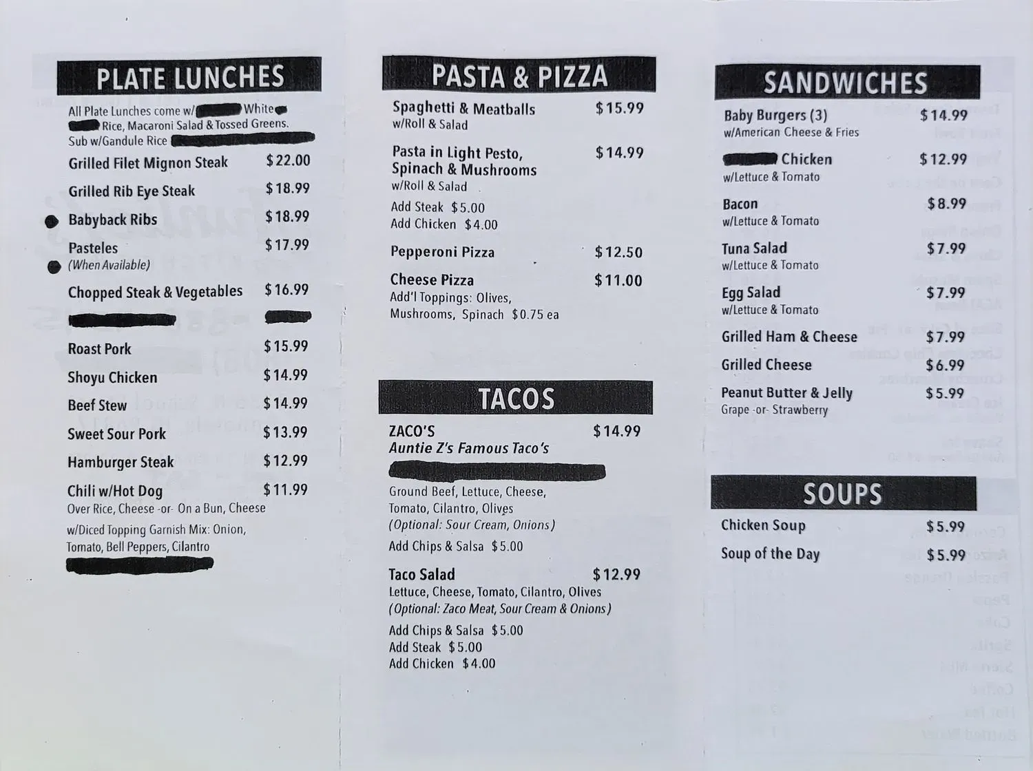 Menu 1