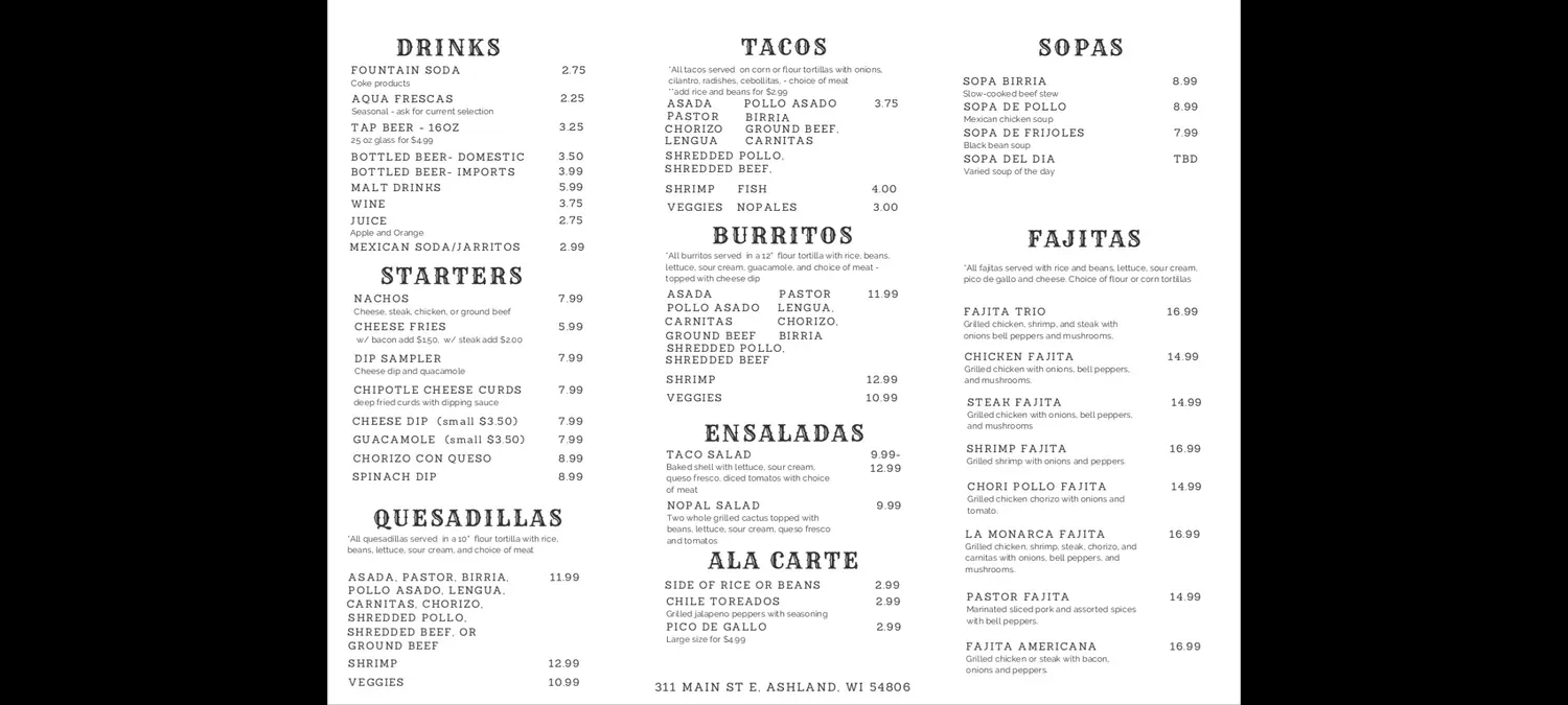 Menu 1