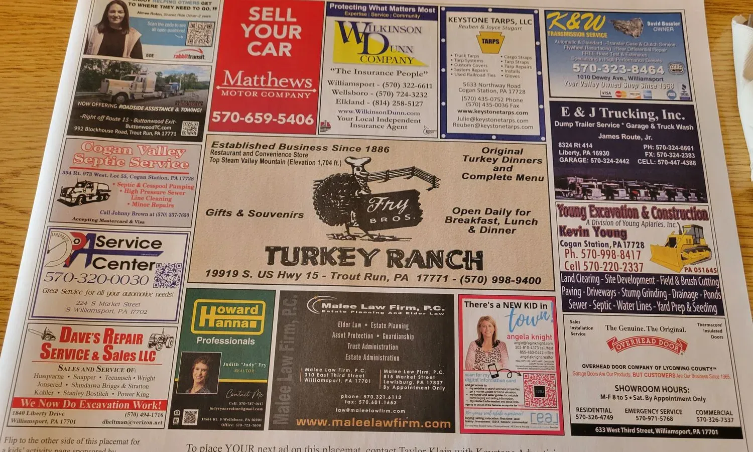 Fry Bros Turkey Ranch Menu - Updated November 2025