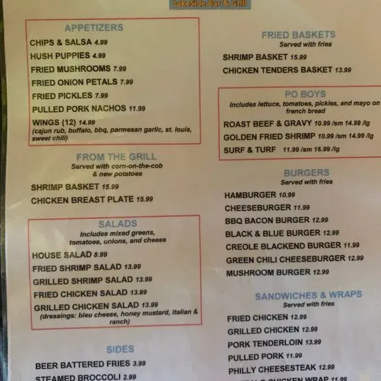 Goofy Goose Lakeside Bar & Grill Menu | Kimberling City, MO | Checkle