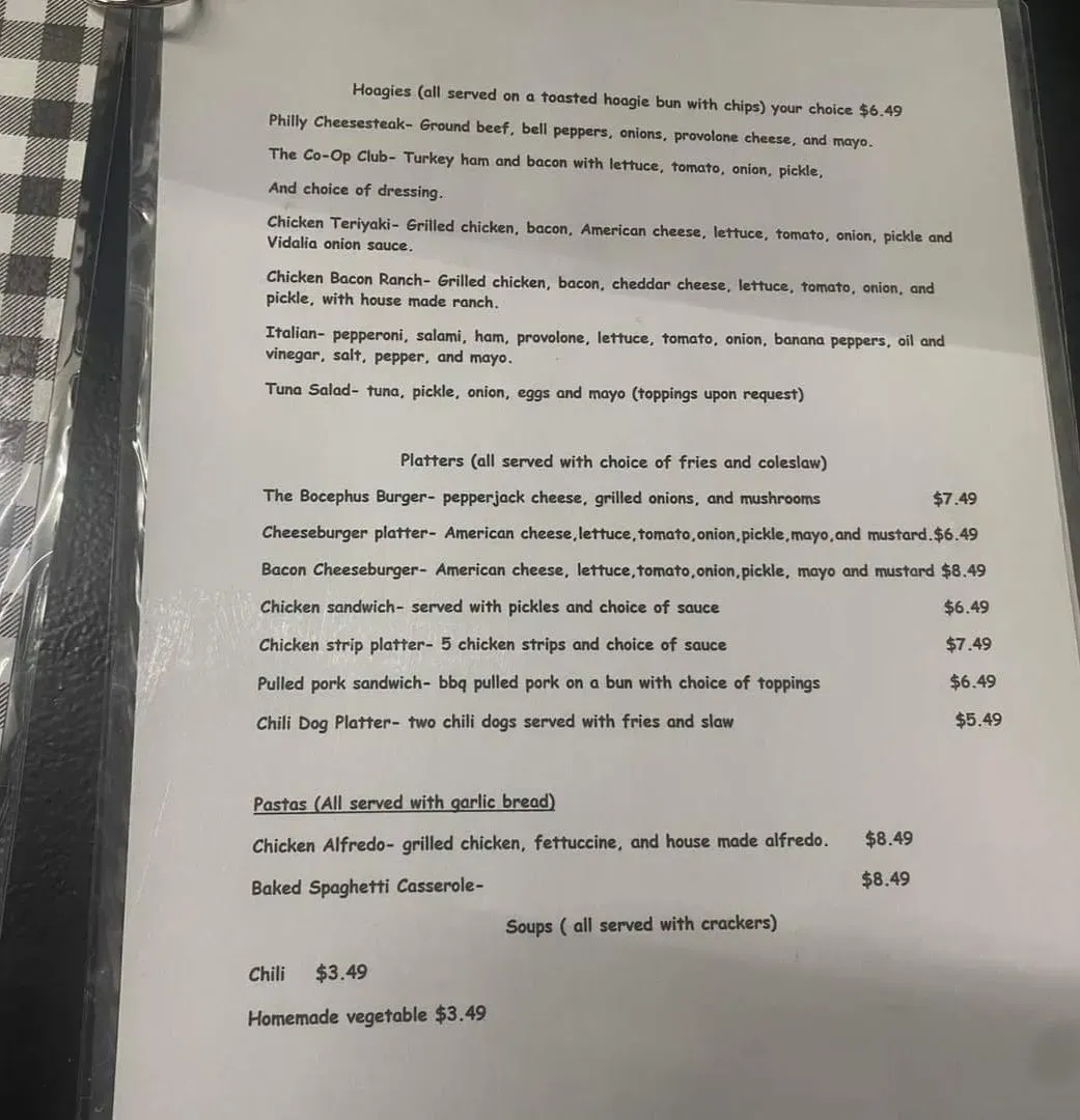 The Dixie Diner Menu - Updated November 2025